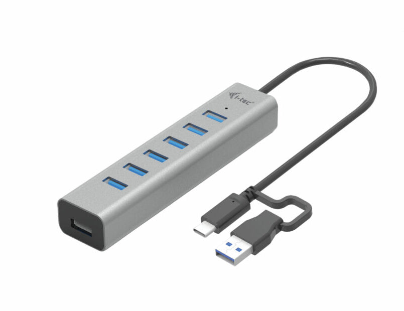 i-tec USB-Hub – USB-C, 7× USB-A, für Windows/Mac/Linux