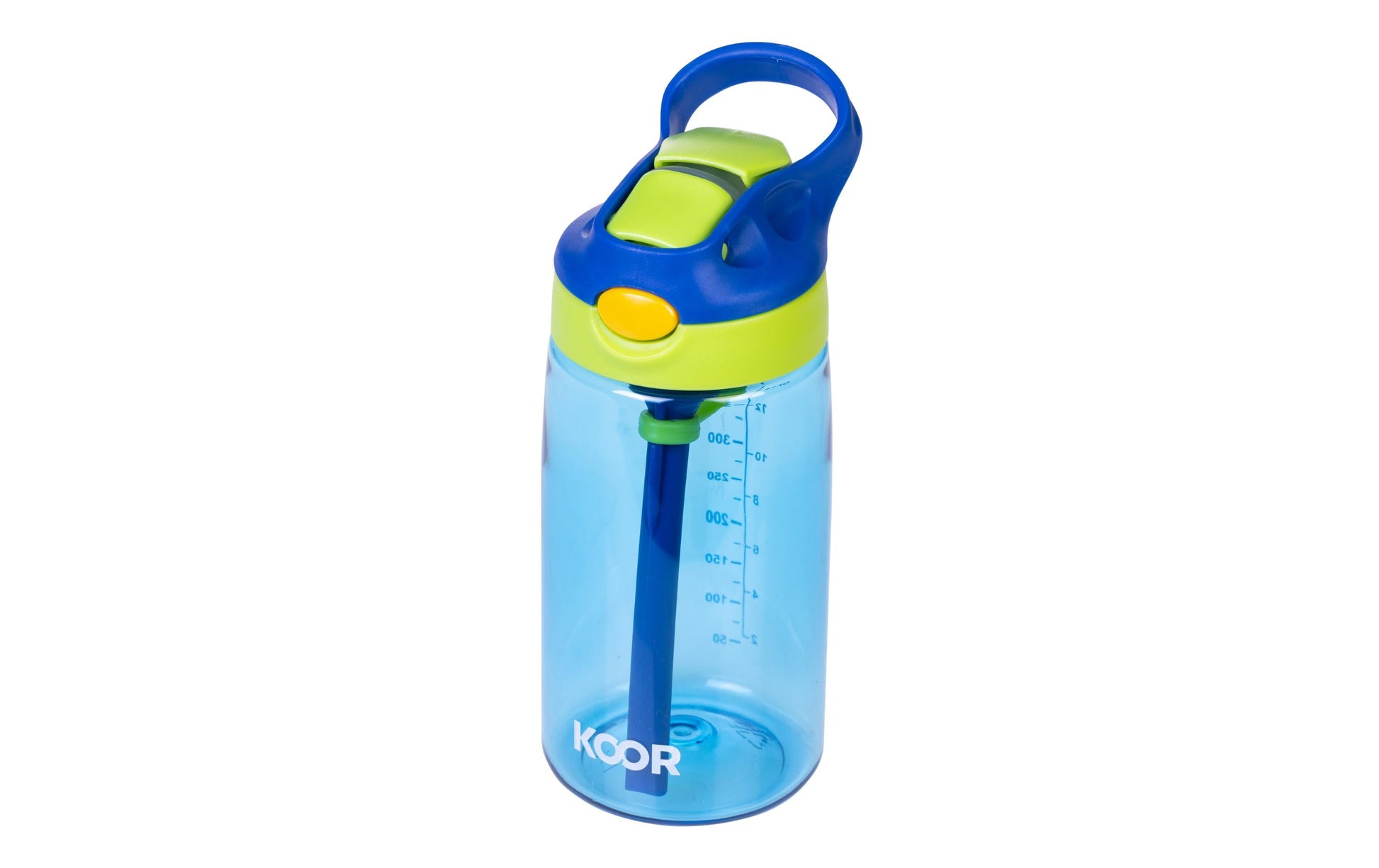 KOOR Kindertrinkflasche 450 ml – Druckknopfdeckel, Polypropylen (PP), Blau