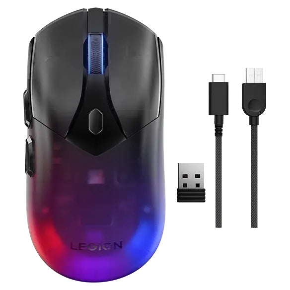 Lenovo Legion M410 – Gaming-Maus – Kabellos (2,4 GHz), 16000 DPI, RGB-Beleuchtung, beidhändig