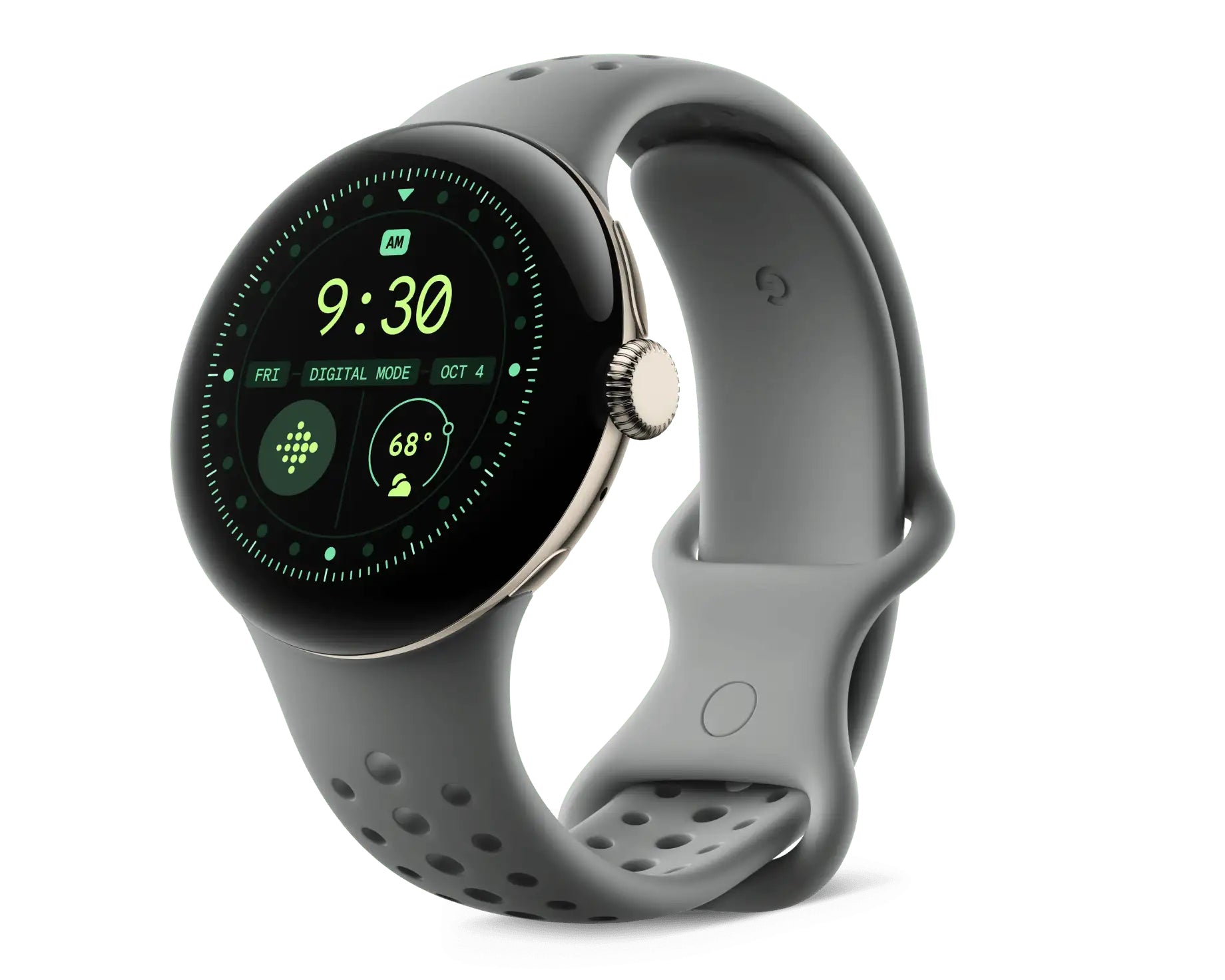 Google Pixel Watch 3 45 mm – Sportarmband, Grau, S, für Pixel Watch 3 (45 mm)