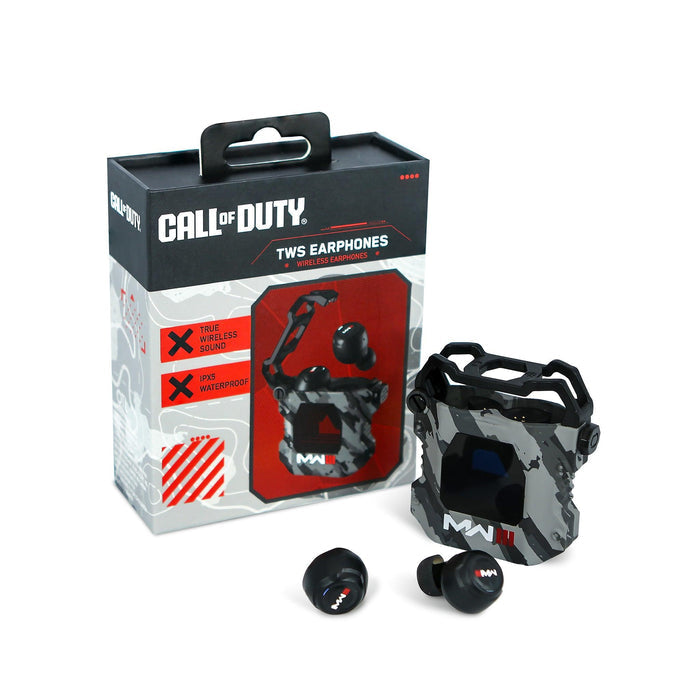 OTL Technologies OTL COD MW3 – True Wireless In-Ear Kopfhörer – Bluetooth 5.3, Eingebautes Mikrofon – Grau/Camouflage, bis zu 6 h
