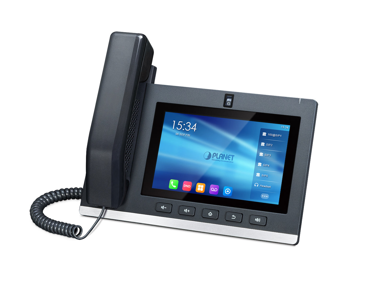 PLANET High Definition 7" Touch IP-Konferenztelefon – SIP, Schwarz