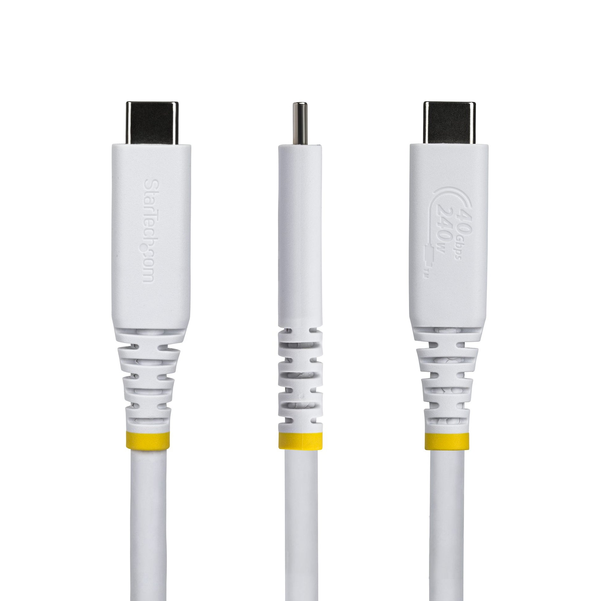 StarTech.com USB-C auf USB-C Kabel – USB4 40 Gbit/s – 1 m – PD 240 W – DP 2.1 – TPE-Mantel – Weiss