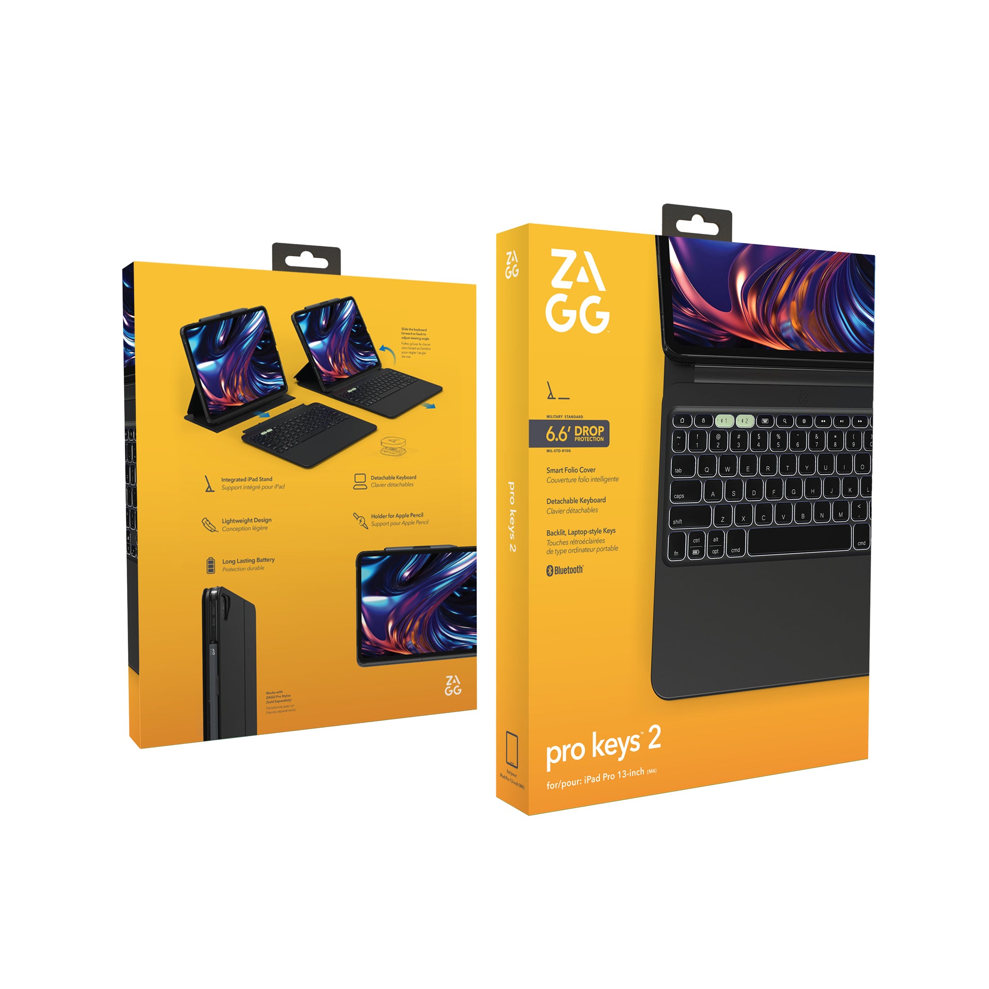 ZAGG ProKeys 2 – Tastatur, DE-Layout (DE), Schwarz – für iPad Pro 13 (M4) & iPad (M5)