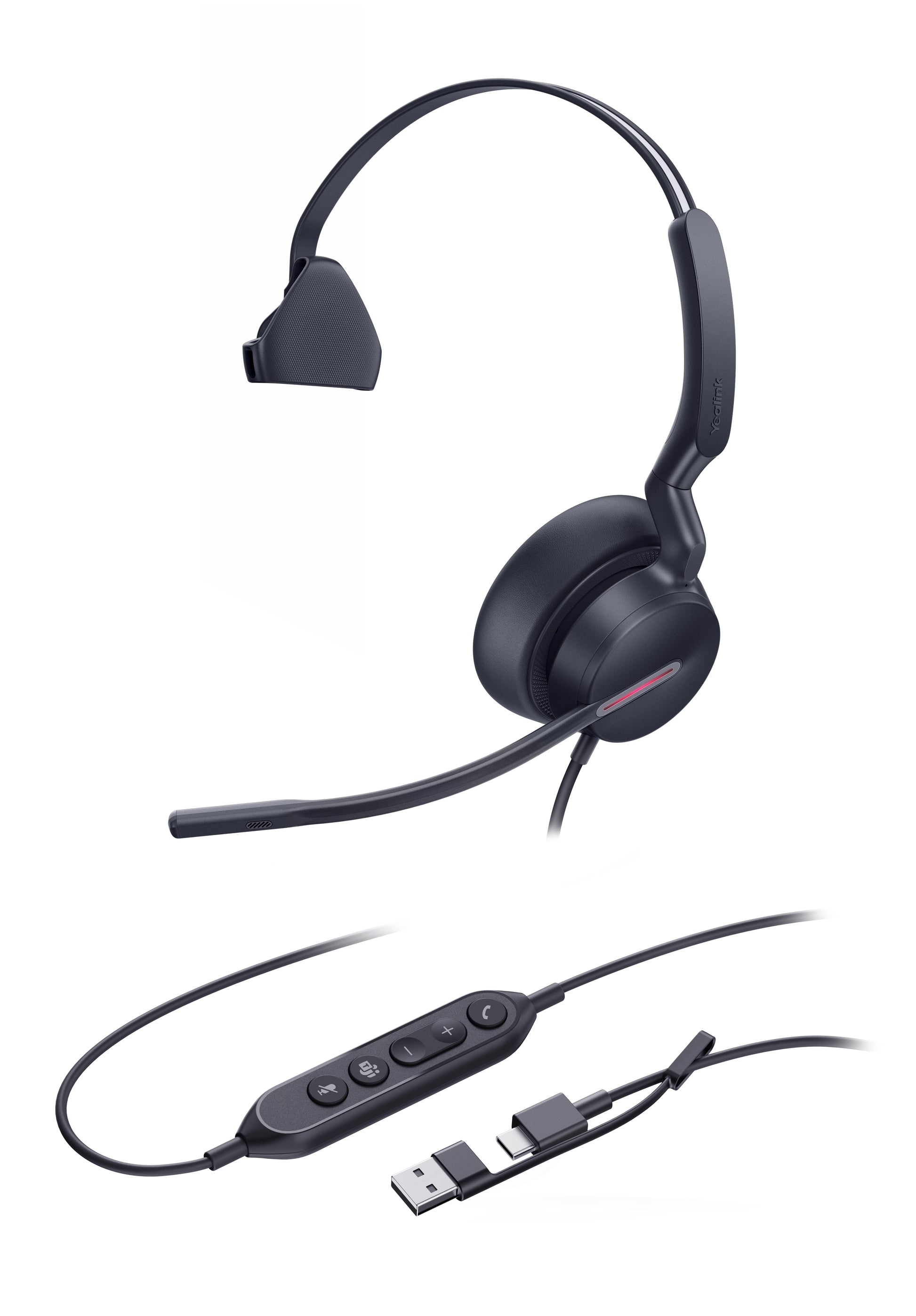 Yealink UH46 – Mono Headset – USB‑C/USB‑A – für Microsoft Teams