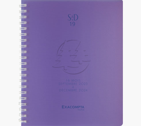 Exacompta SAD 19S – Schulagenda 2026/27, 1 Woche/2 Seiten, 14,0 × 15,4 cm, Spiralbindung, mehrfarbig