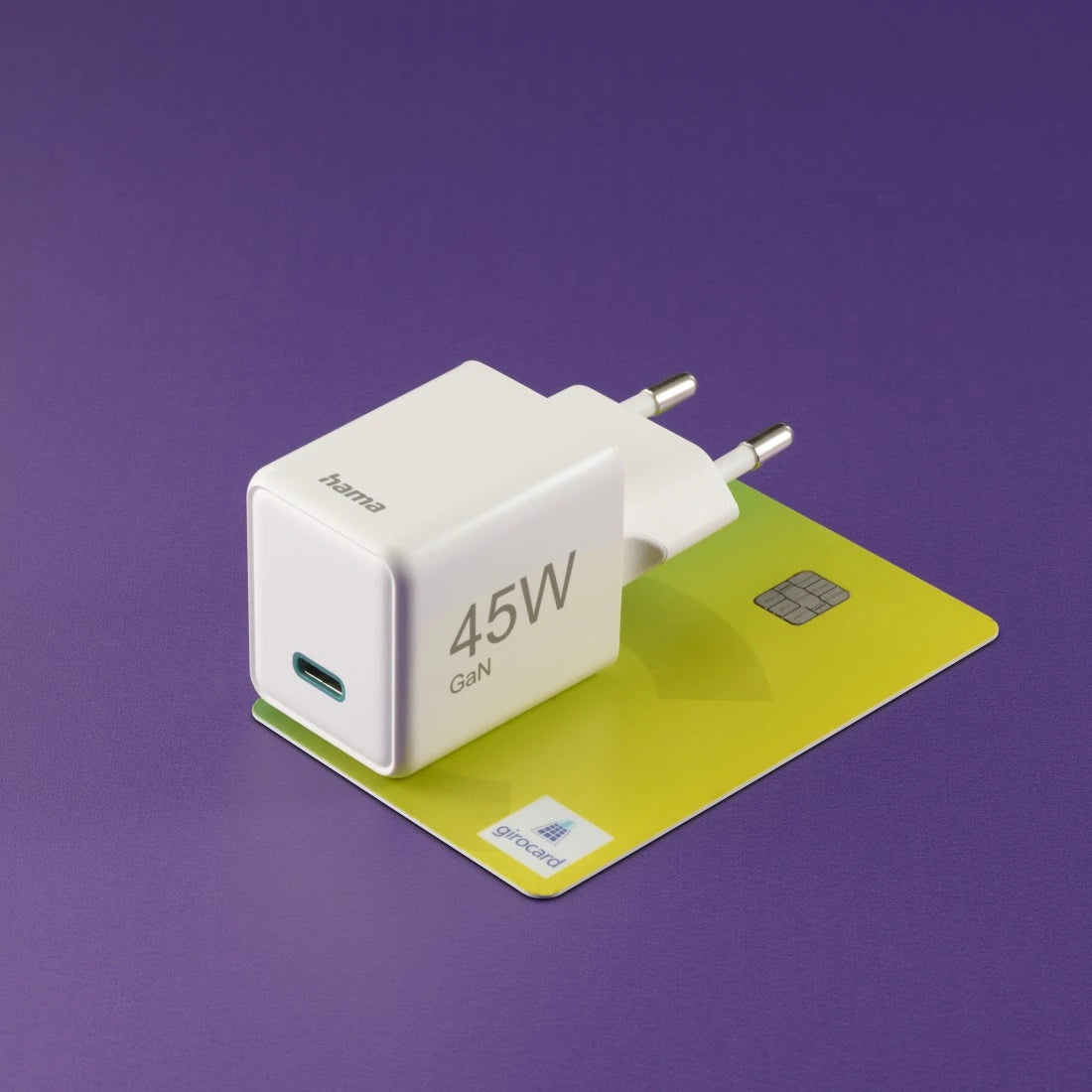 Hama 00201983 USB-Ladegerät 45 W – USB-C×1 – PD 3,0, QC 3,0, GaN – Weiss