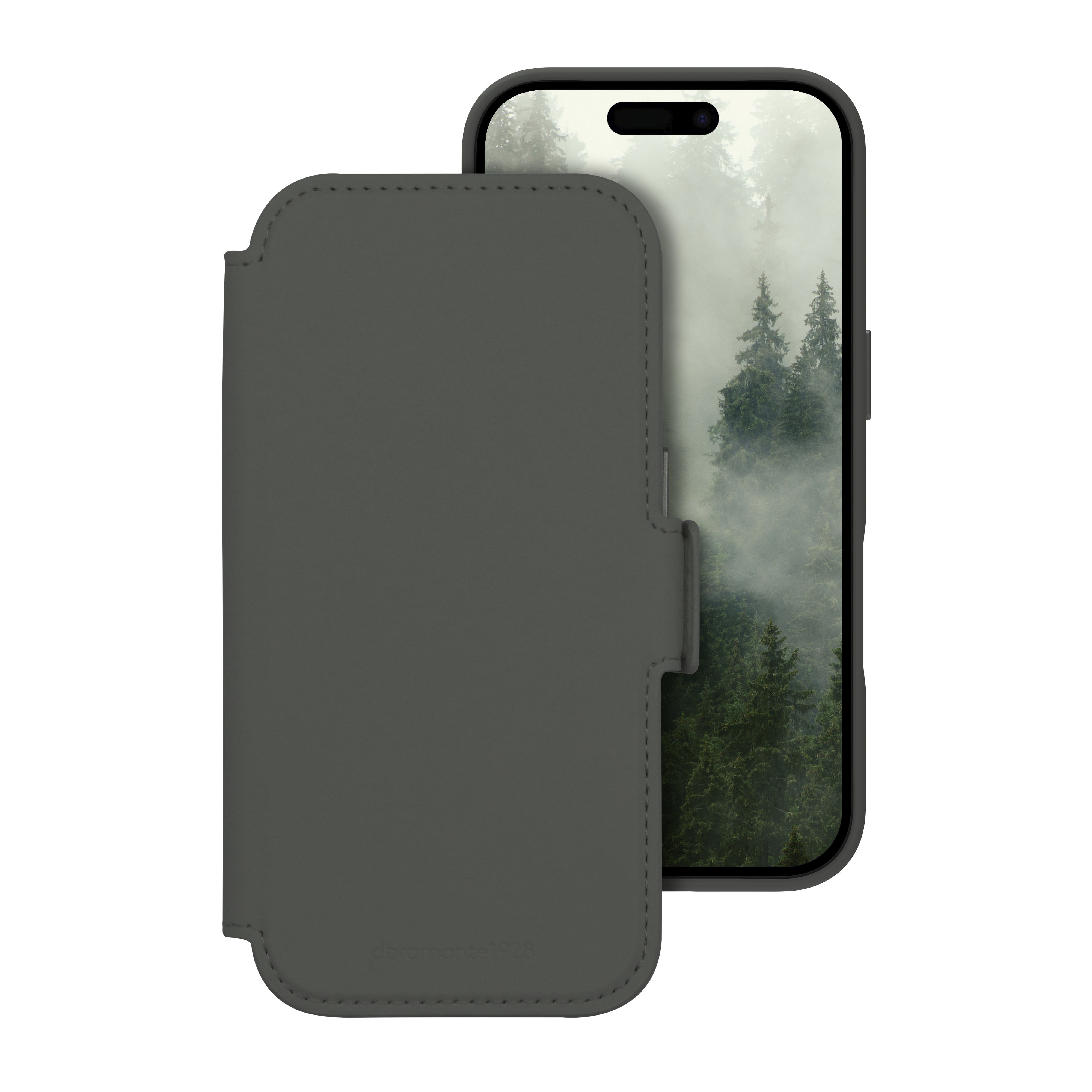 dbramante1928 Lynge MS ICON Folio – für Apple iPhone 17, MagSafe, 3 Kartenfächer, Kunststoff, Grün