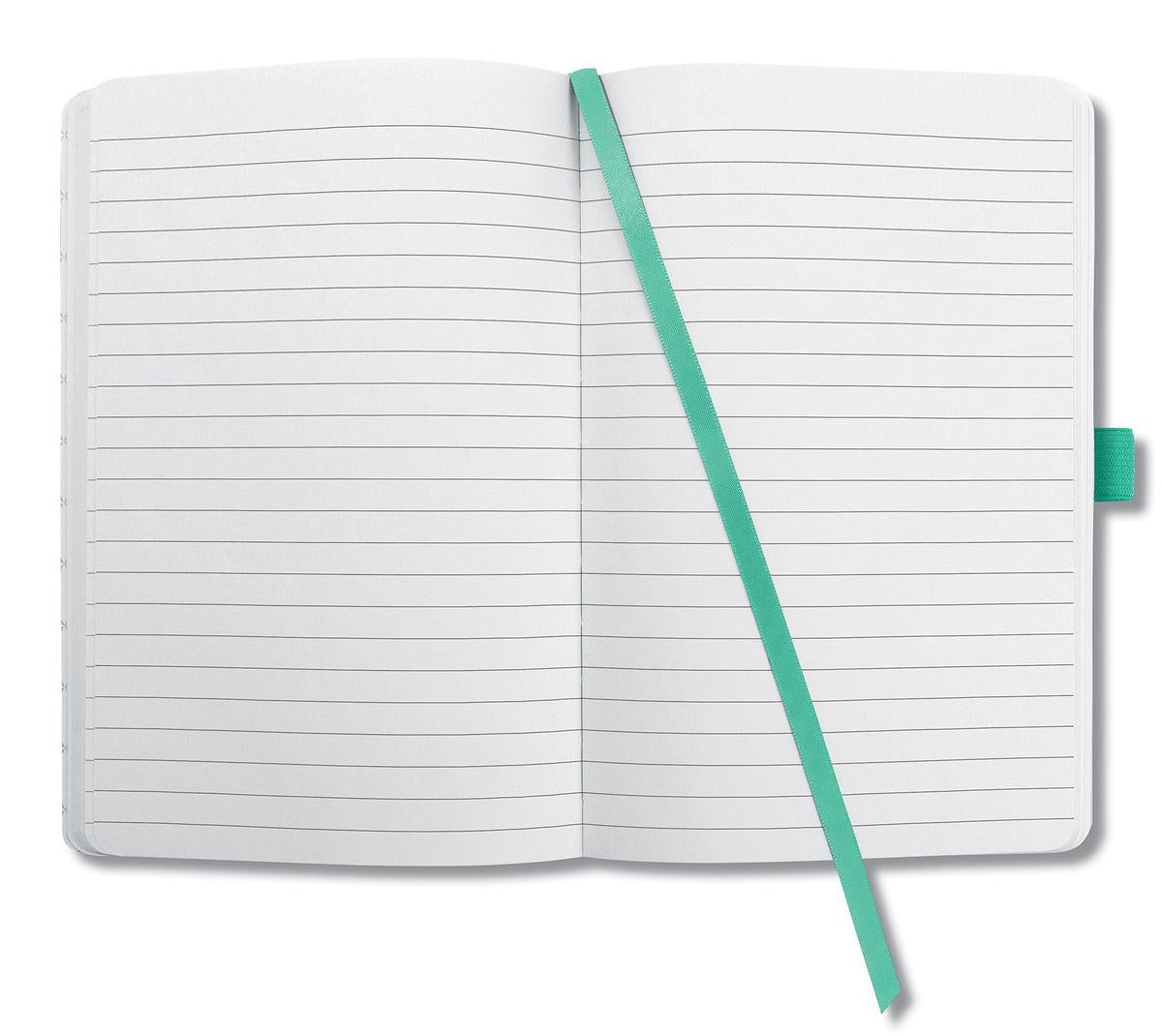 Sigel Notizbuch A5, liniert, Fadenheftung, Karton, 174 Seiten, perforiert, 80 g/m² – mintgrün