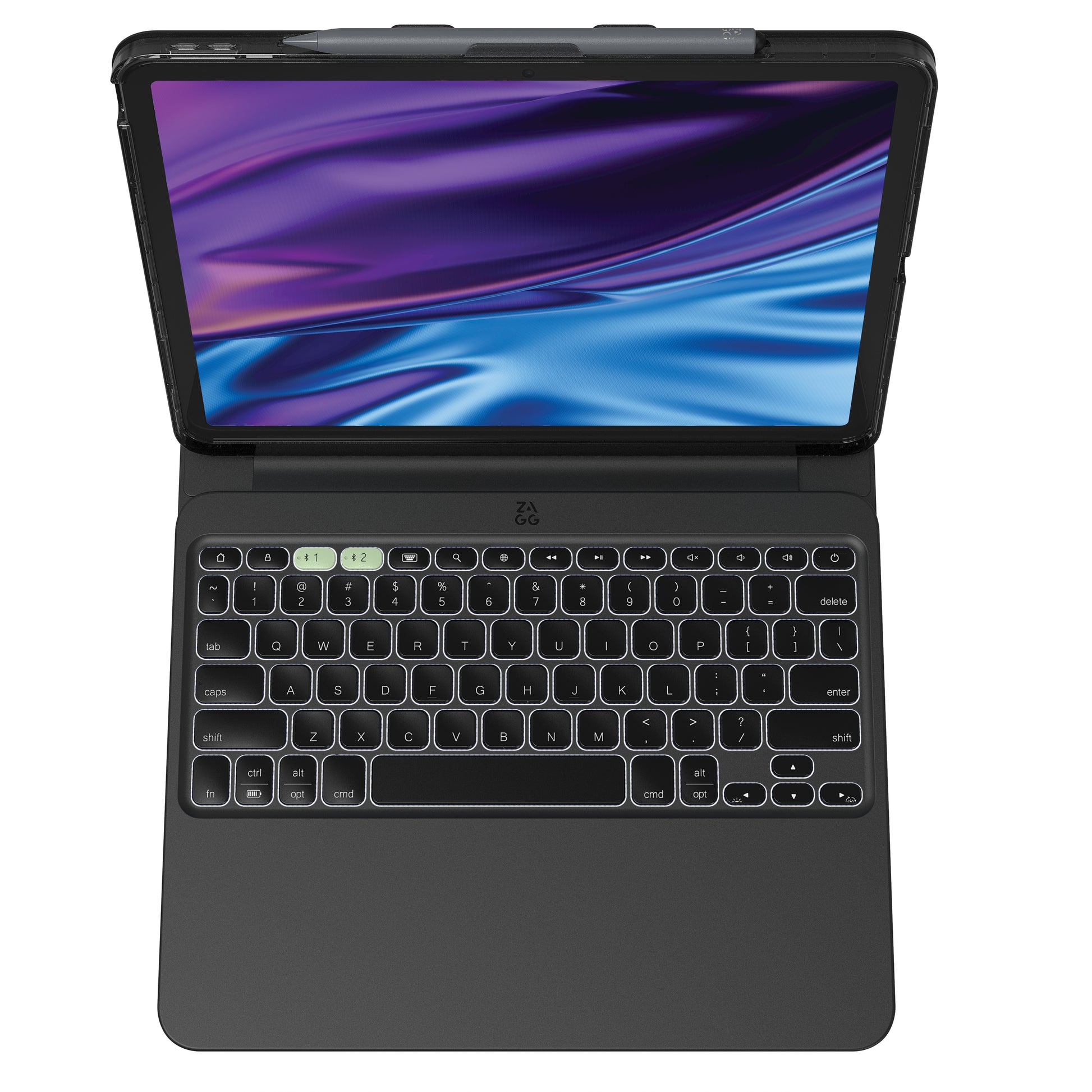 ZAGG Tastatur, kabellos (Bluetooth), CH-Layout (DE-CH), RGB-Beleuchtung – für iPad Air 13 (M2/24, M3/25)