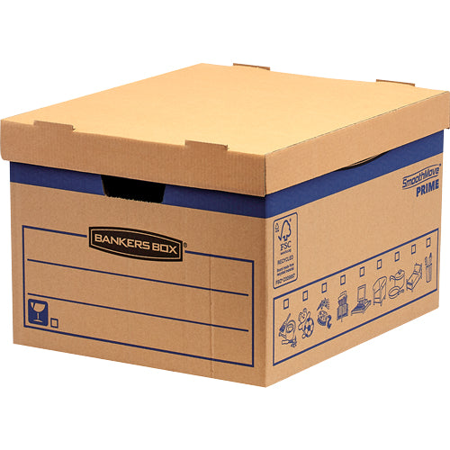 Fellowes Versandkarton – 380 × 430 × 287 mm, 47 l, Karton, Deckel, mit Tragegriffen, natur – 10 Stk.