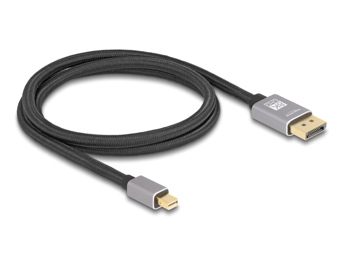 DeLOCK Mini-DisplayPort-auf-DisplayPort-Kabel DP 1.4 8K 60 Hz – 1 m – Grau
