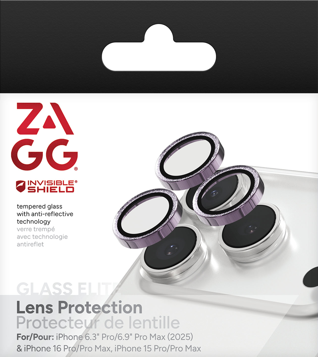 ZAGG Displayschutz (Panzerglas), Anti-Fingerprint – für iPhone 17 Pro/17 Pro Max/16 Pro und andere – 3er-Pack