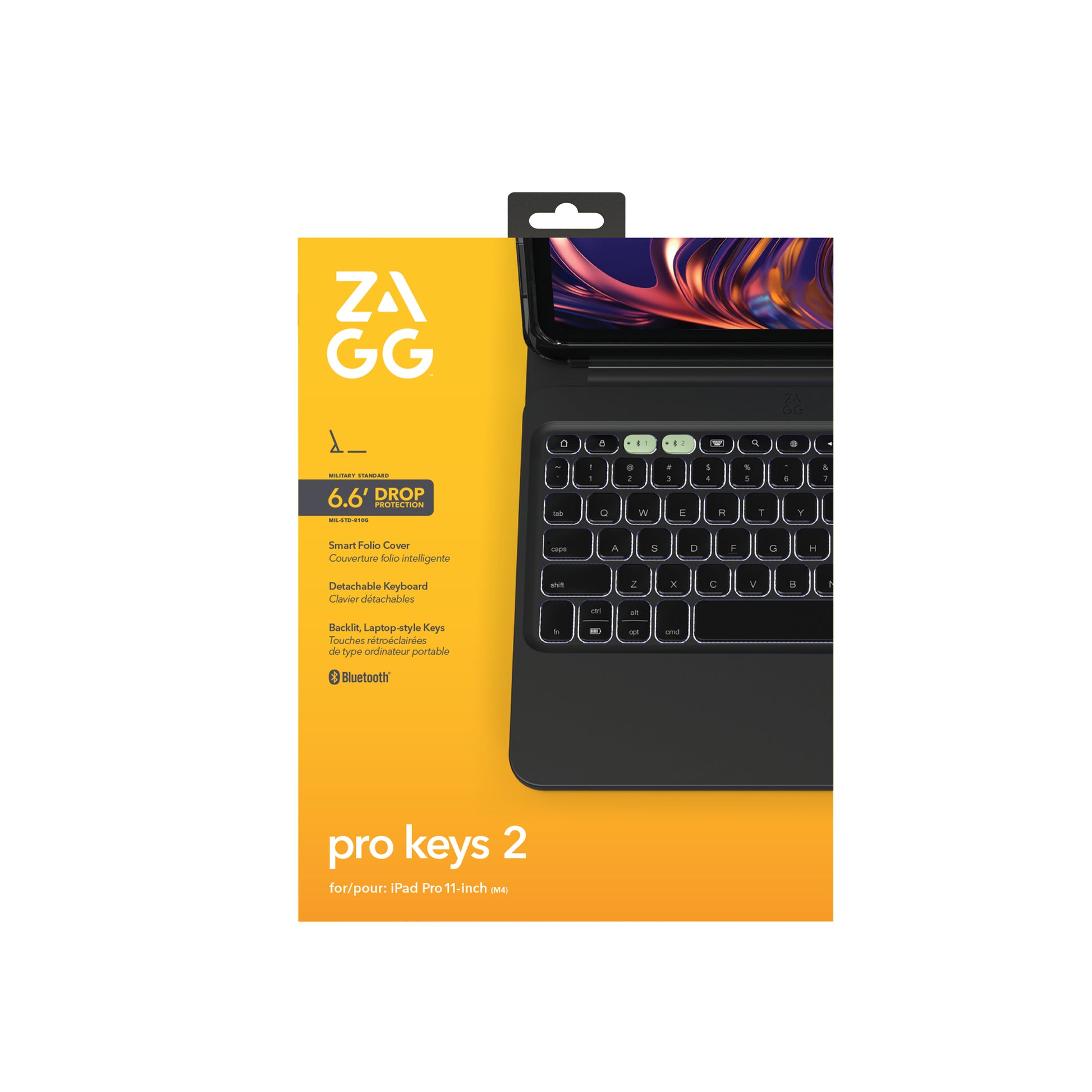 ZAGG PROKEYS 2 – Tastatur, DE-Layout (DE), Schwarz – für iPad Pro 11" (M4, M5)