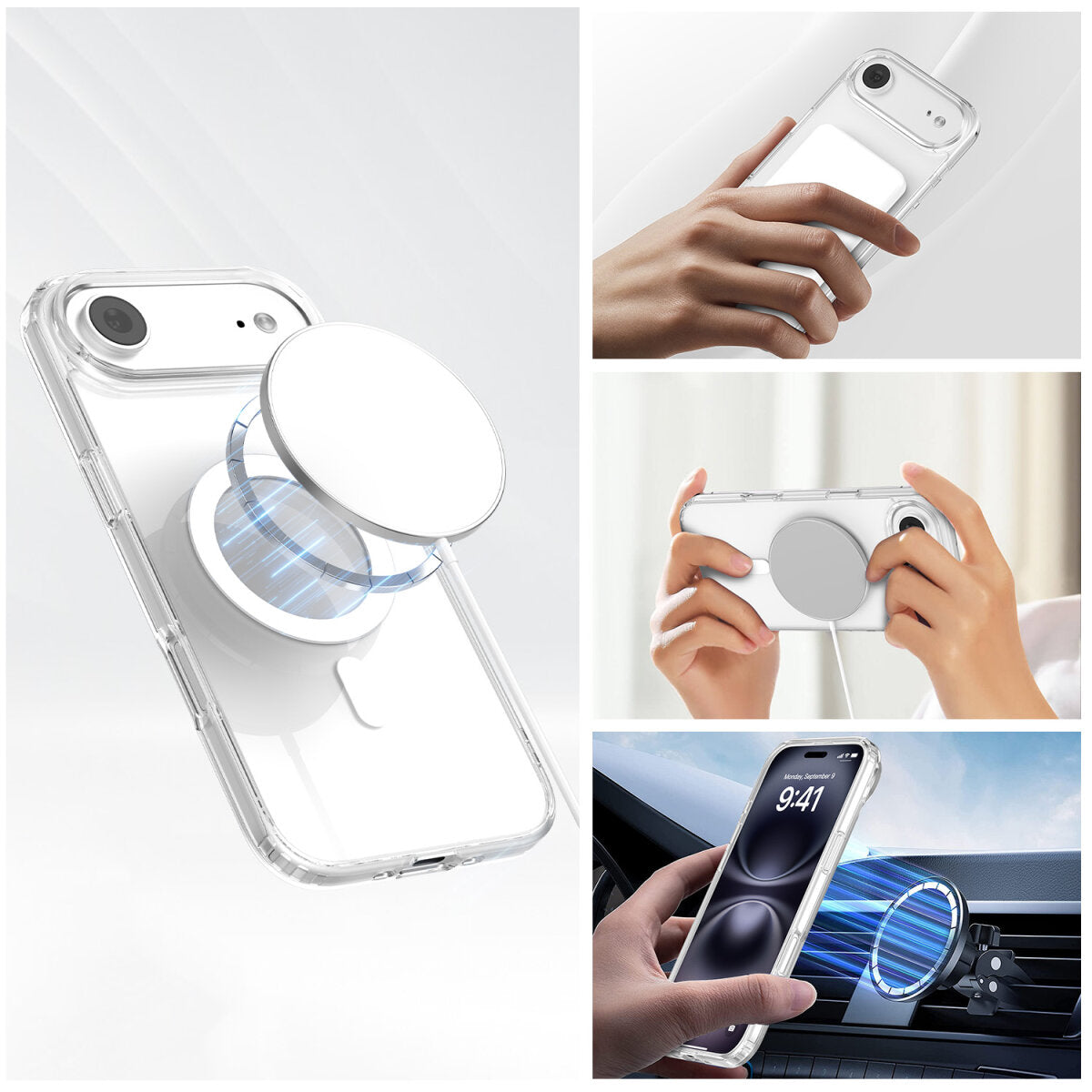 4smarts 360° Premium Backcover – für Apple iPhone 17 Air – MagSafe, PC, Transparent