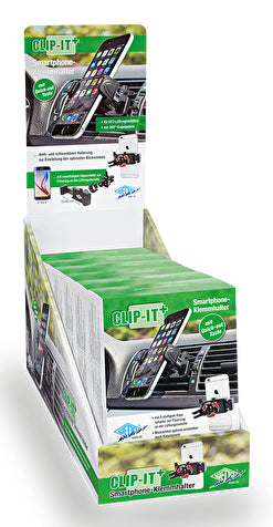 Wedo Kfz-Lüftungsgitter-Klemmhalterung – 55–85 mm, Kunststoff, schwarz