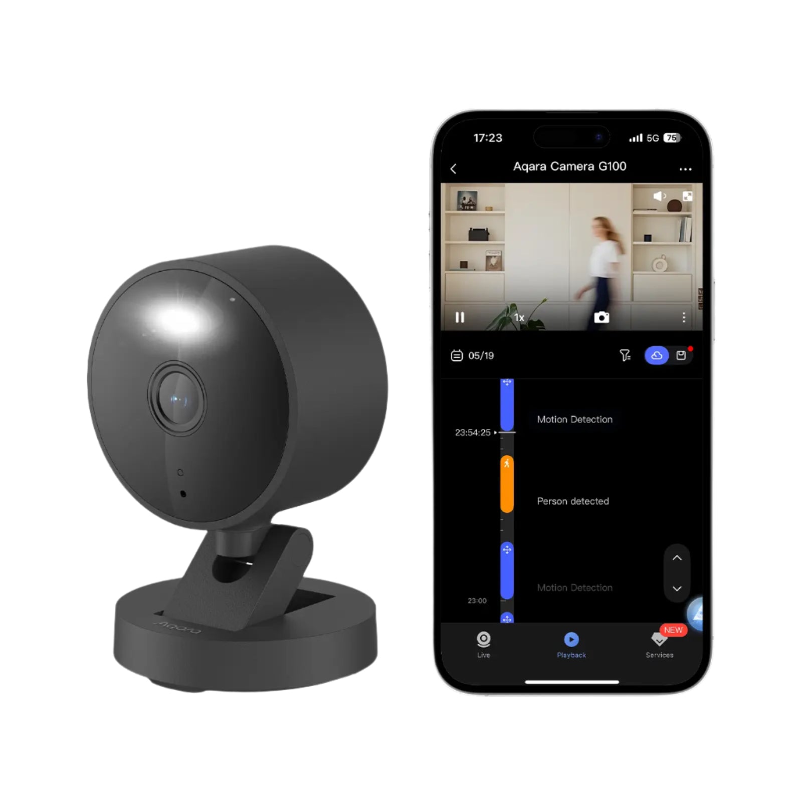 Aqara G100 IP-Sicherheitskamera – 3,69 MP, IP65, WLAN, Schwarz