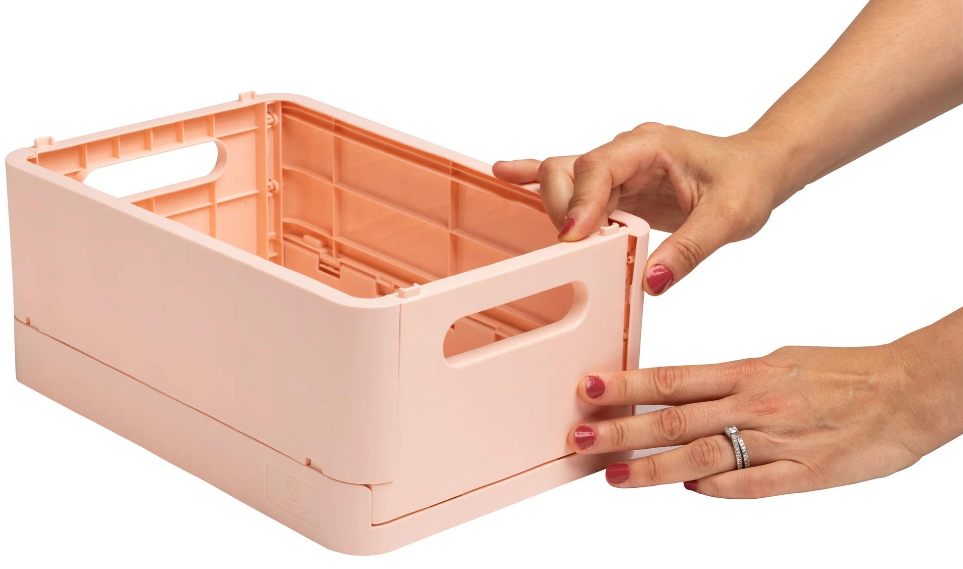 Exacompta Aufbewahrungsbox – für A6+, klappbar, hellrosa, Polypropylen (PP), B 188 × H 95 × T 138 mm