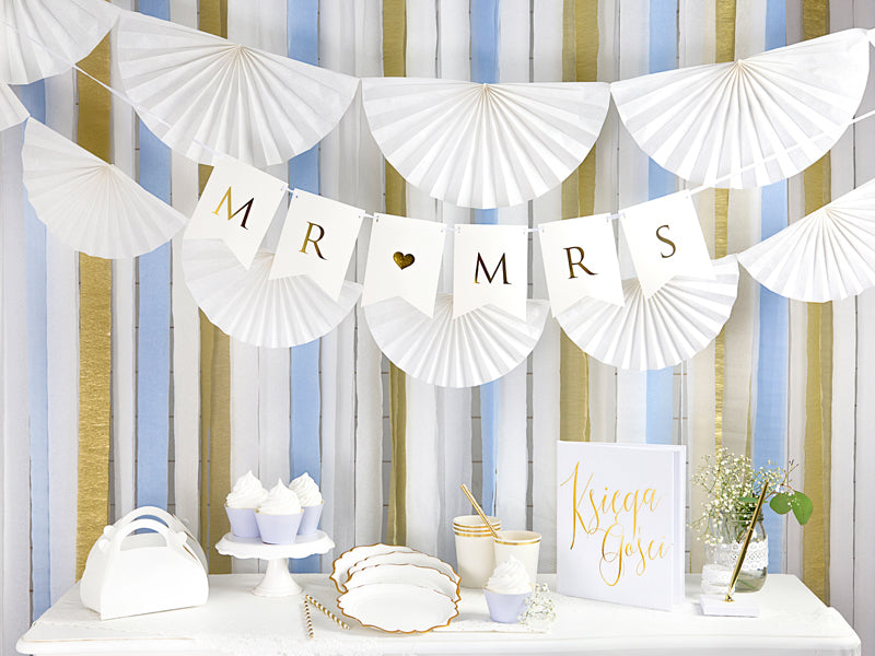 PartyDeco Trinkbecher, Papier/Karton – 2,2 dl, Weiss/Gold – 6 Stk.