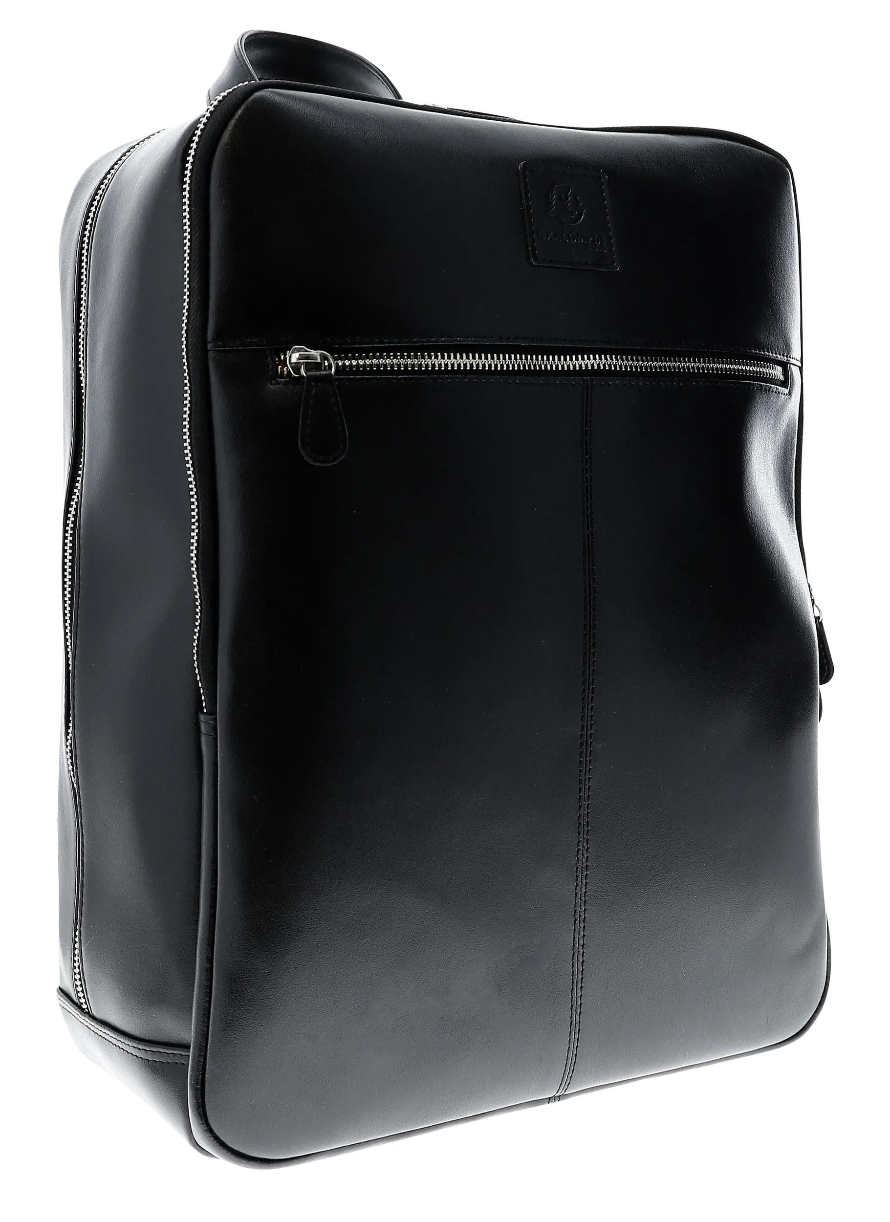 Exacompta Notebook-Rucksack bis 15,6" – Leder, wasserabweisend – Schwarz