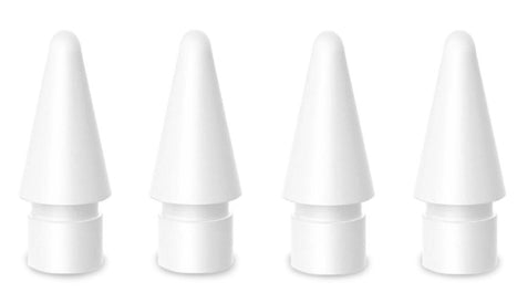 4smarts Eingabestift für Apple Pencil (1.–2. Gen.) – Ersatzspitzen, 4 Stück, Weiss