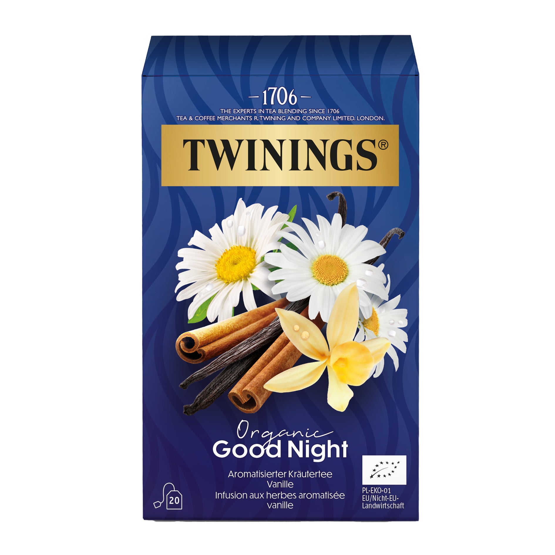 TWININGS Kräutertee Gute Nacht – Teebeutel 20 Beutel – Bio