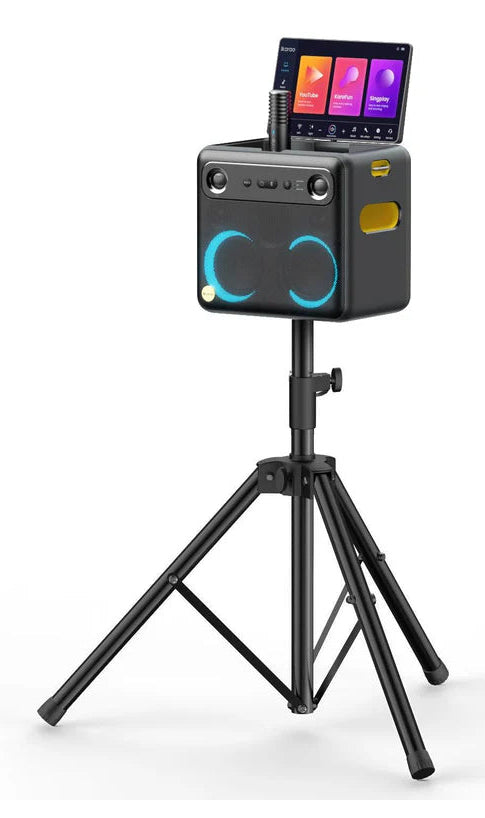 Ikarao Break X2 – Party-Lautsprecher – 300 W, LED-Lichteffekte, mit 2 kabellosen Mikrofonen, 8 h, Schwarz
