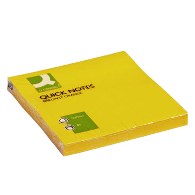 Q-Connect Haftnotizen – 76×76 mm – Neonorange, 6×80 Blatt, recyclingfähig