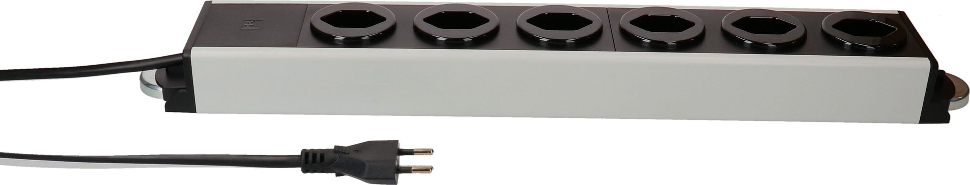 Max Hauri AG Max Hauri Power Line Steckdosenleiste – 6× T13, 1,5 m, ohne Schalter, mit Überstromschutz, grau/schwarz