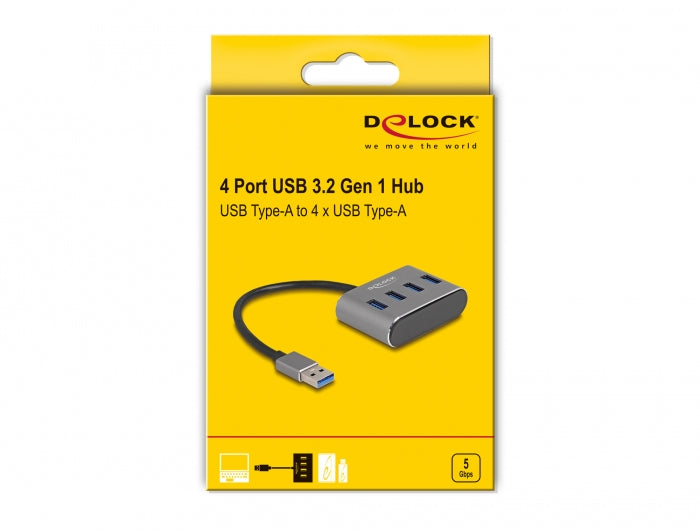 DeLOCK USB-Hub – USB 3.1 Gen 2, 4× USB-A, für Windows/Mac/ChromeOS