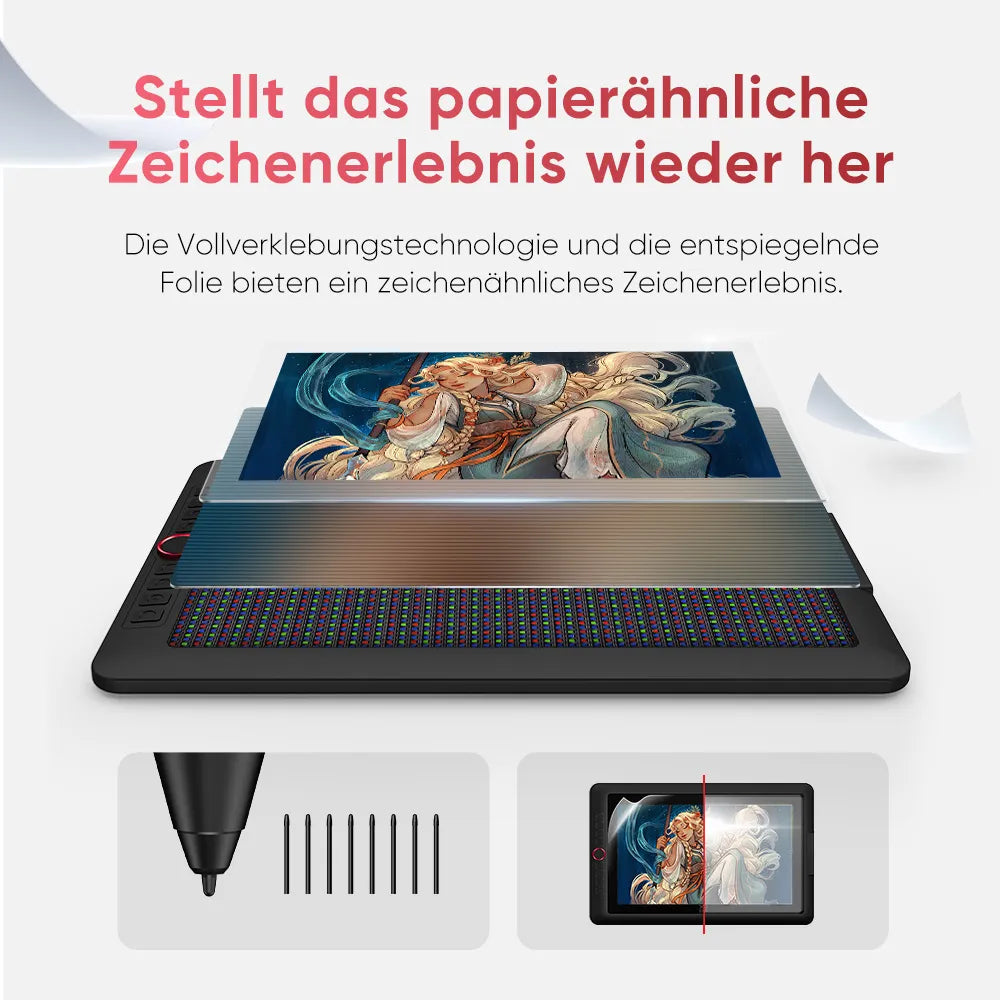 XPPen XP-PEN – Stiftdisplay Artist Pro 15.6 V2, schwarz, für Windows, macOS, Android und mehr