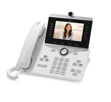 Cisco 8865 – IP-Videotelefon, 5 SIP-Konten, 5", WLAN/BT, Gigabit, PoE, Weiss