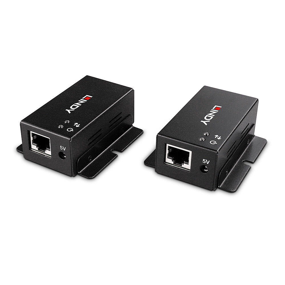 Lindy 43386 Medienkonverter USB 2.0 zu RJ-45 – bis 50 m, USB 2.0 (480 Mbit/s), 2× RJ-45, 3× USB 2.0, für Cat5e