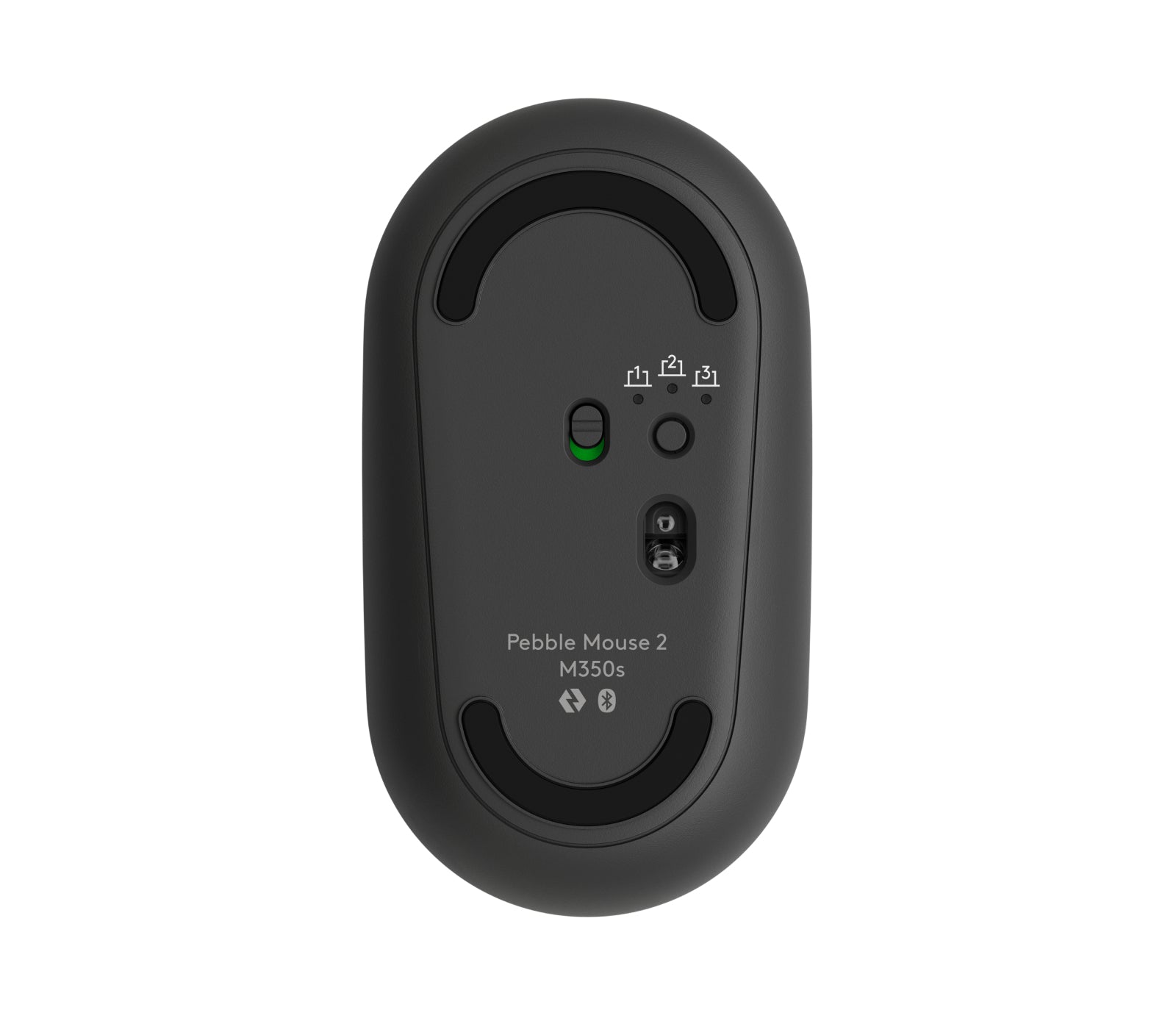 Logitech Pebble M350s Maus – kabellos, Bluetooth, Graphit