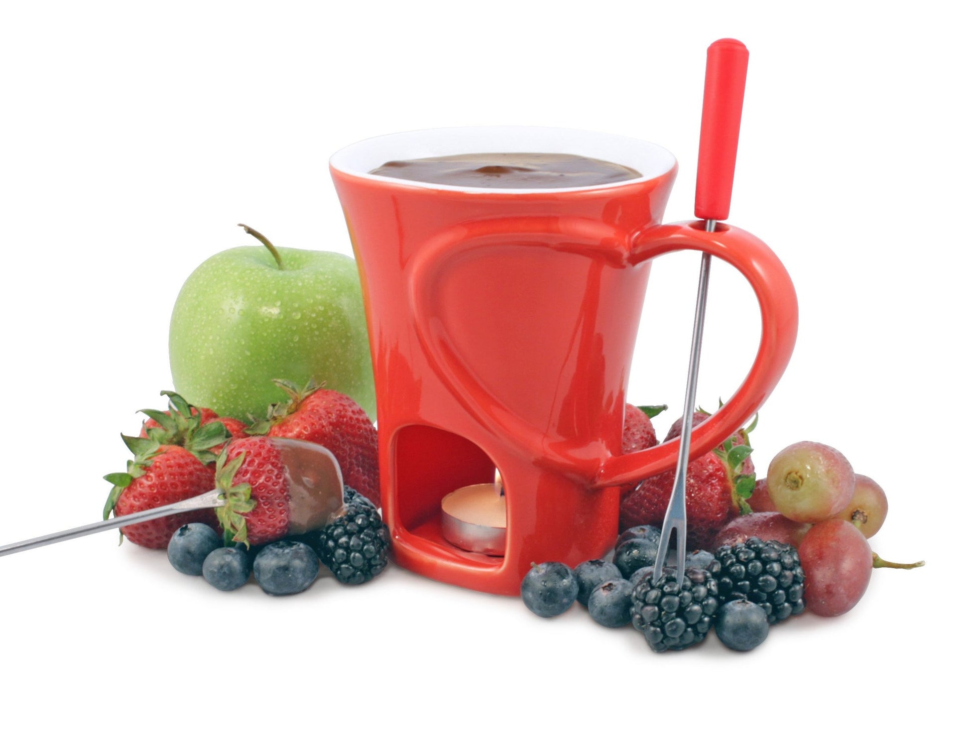 Swissmar Fondue-Set Sweetheart – Keramik, 2 Personen, Teelicht – Rot