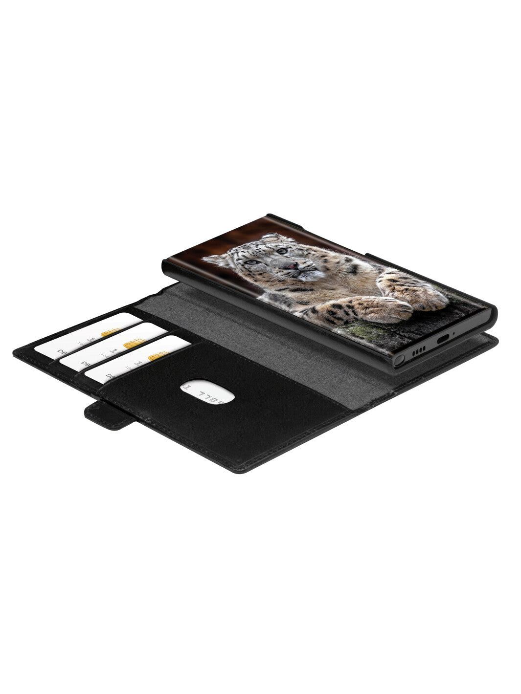 dbramante1928 Lynge – Wallethülle – für Samsung Galaxy S24 Ultra, 3 Kartenfächer, Leder, Schwarz