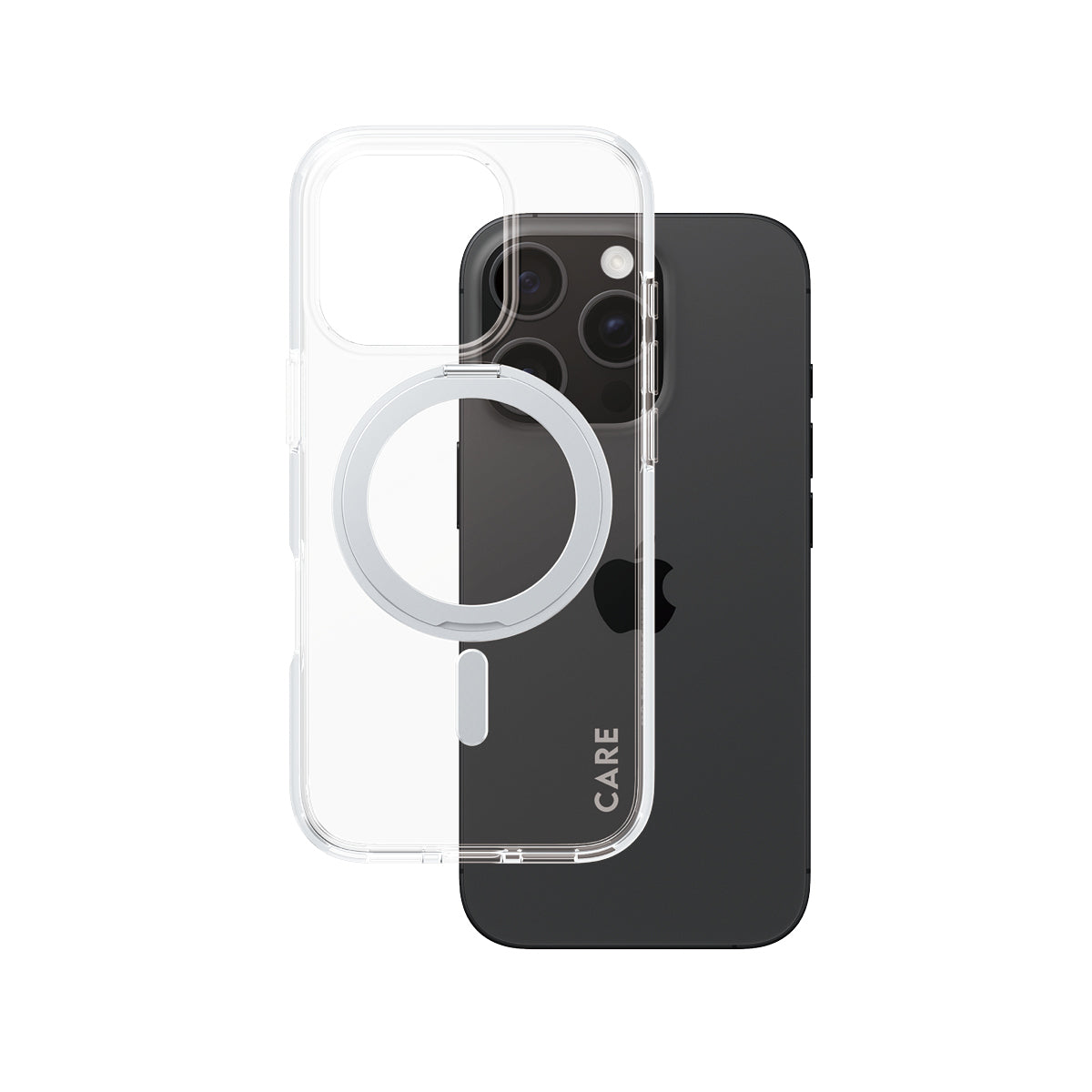 PanzerGlass CARE Backcover – für Apple iPhone 16 Pro, Transparent/Silber, bis 4,8 m sturzsicher