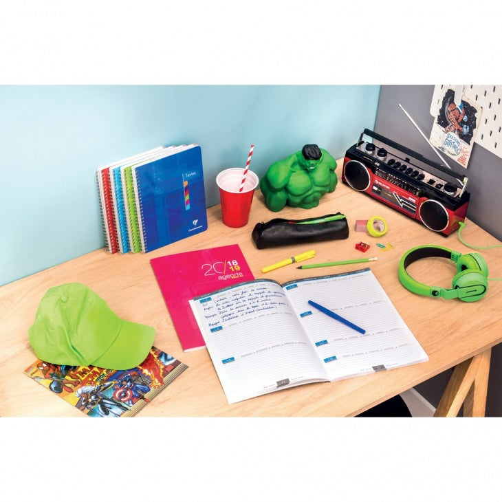 Clairefontaine Spiralheft, 175 × 220 mm, séyès 8 × 3 mm, Spiralbindung, Karton, 144 Seiten, 90 g/m² – sortiert
