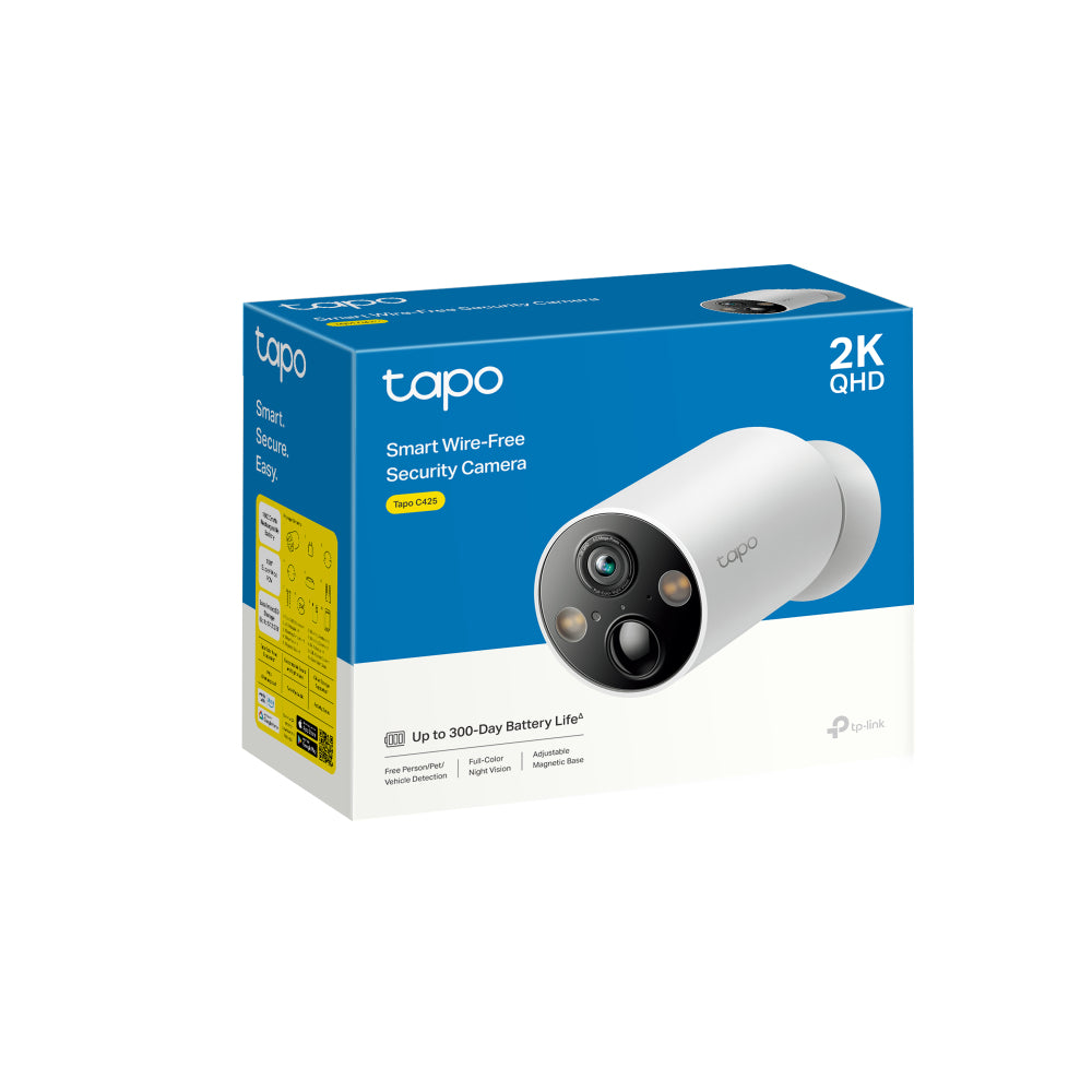 TP-Link Tapo C425 Wildkamera – 4 MP, Reichweite 15 m, IP66, Weiss, 4er-Pack