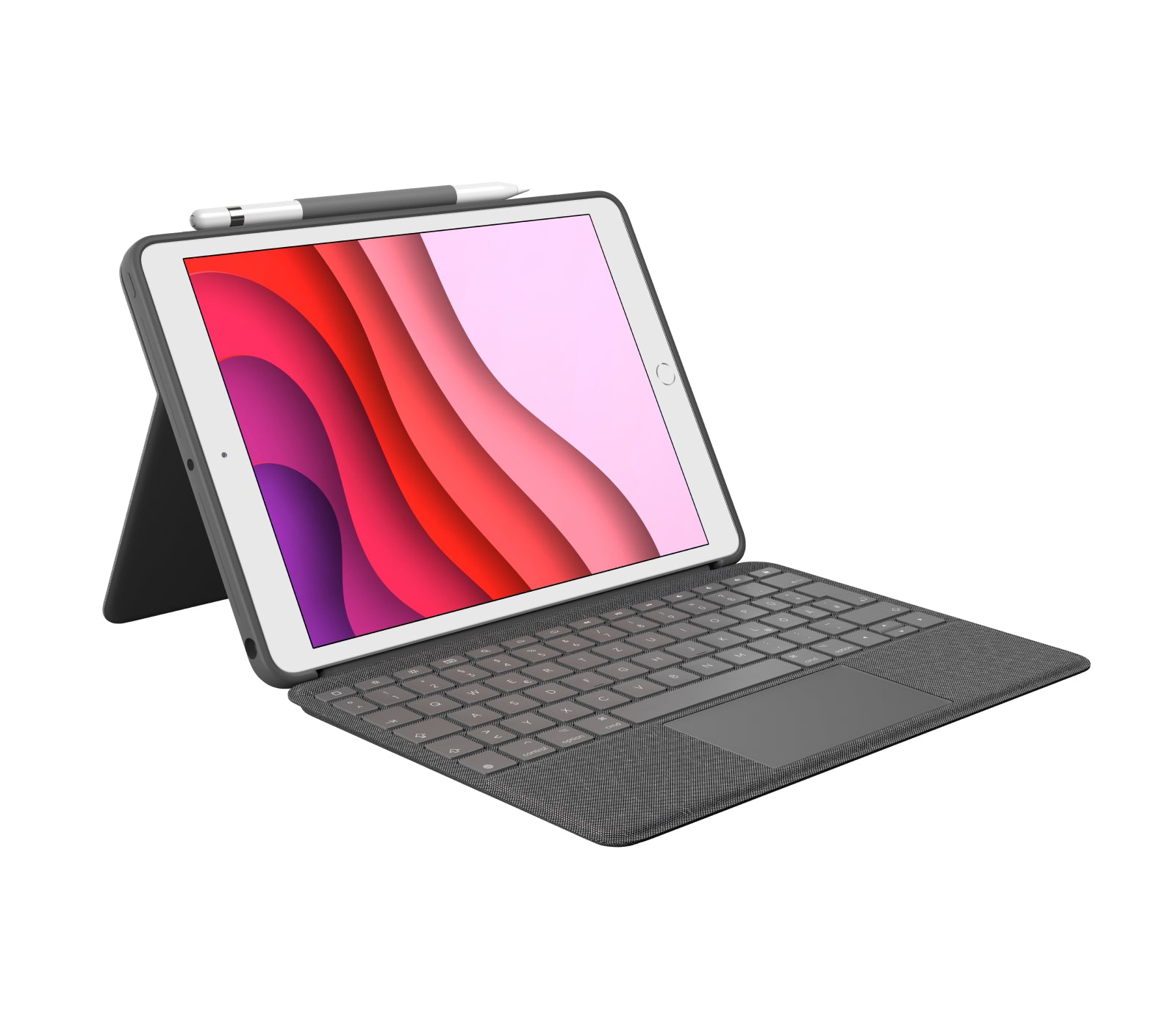 Logitech Combo Touch – Tastatur, kabellos (Smart Connector), DE-Layout (DE), beleuchtet – für iPad (7. Gen.)