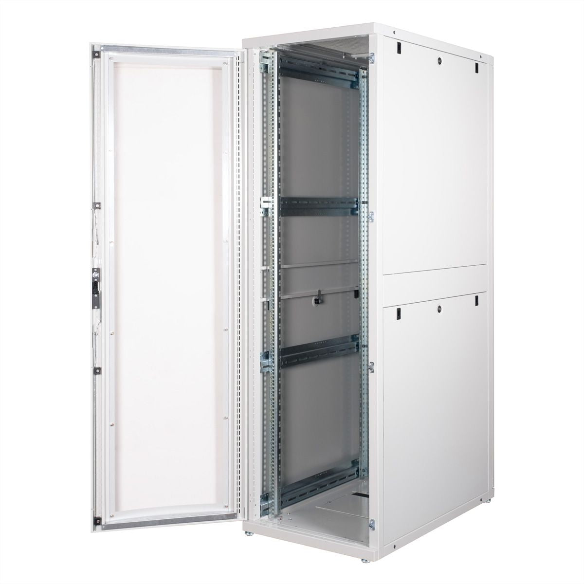 ROLINE Pro – 19" Netzwerkschrank 42U, IP20, abschliessbar, 600 × 1000 × 1970 mm, lichtgrau, Stahl