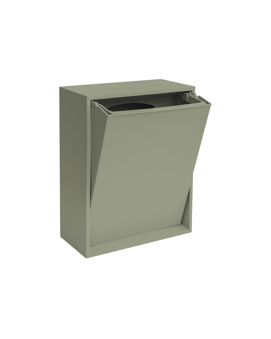 ReCollector Recyclingbox – 12 l – Recycling-Kunststoff, rechteckig – Graugrün
