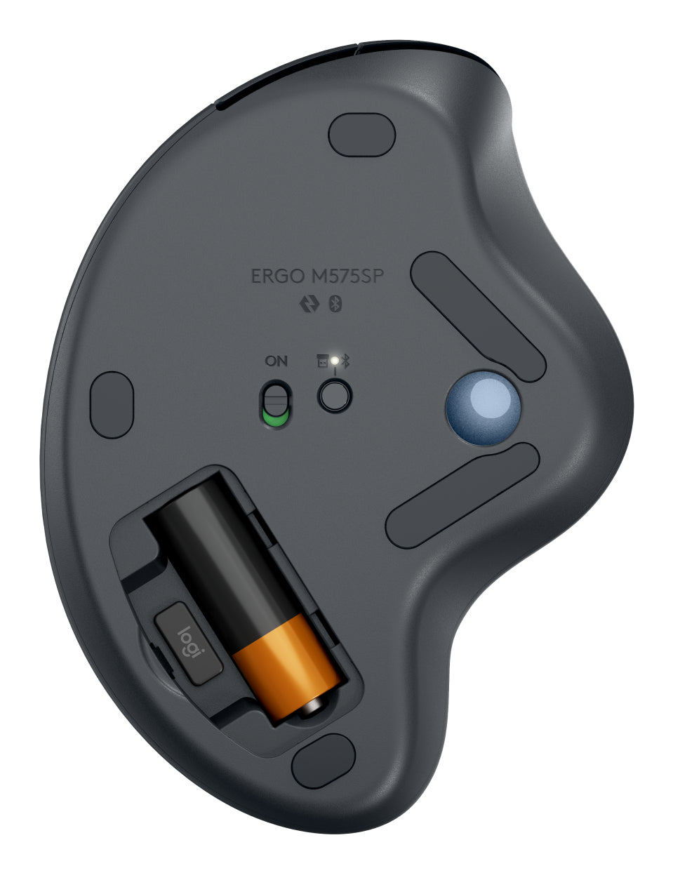 Logitech Ergo M575S Ergonomische Maus – kabellos, 5 Tasten, für Rechtshänder, Logi Bolt-Empfänger, schwarz