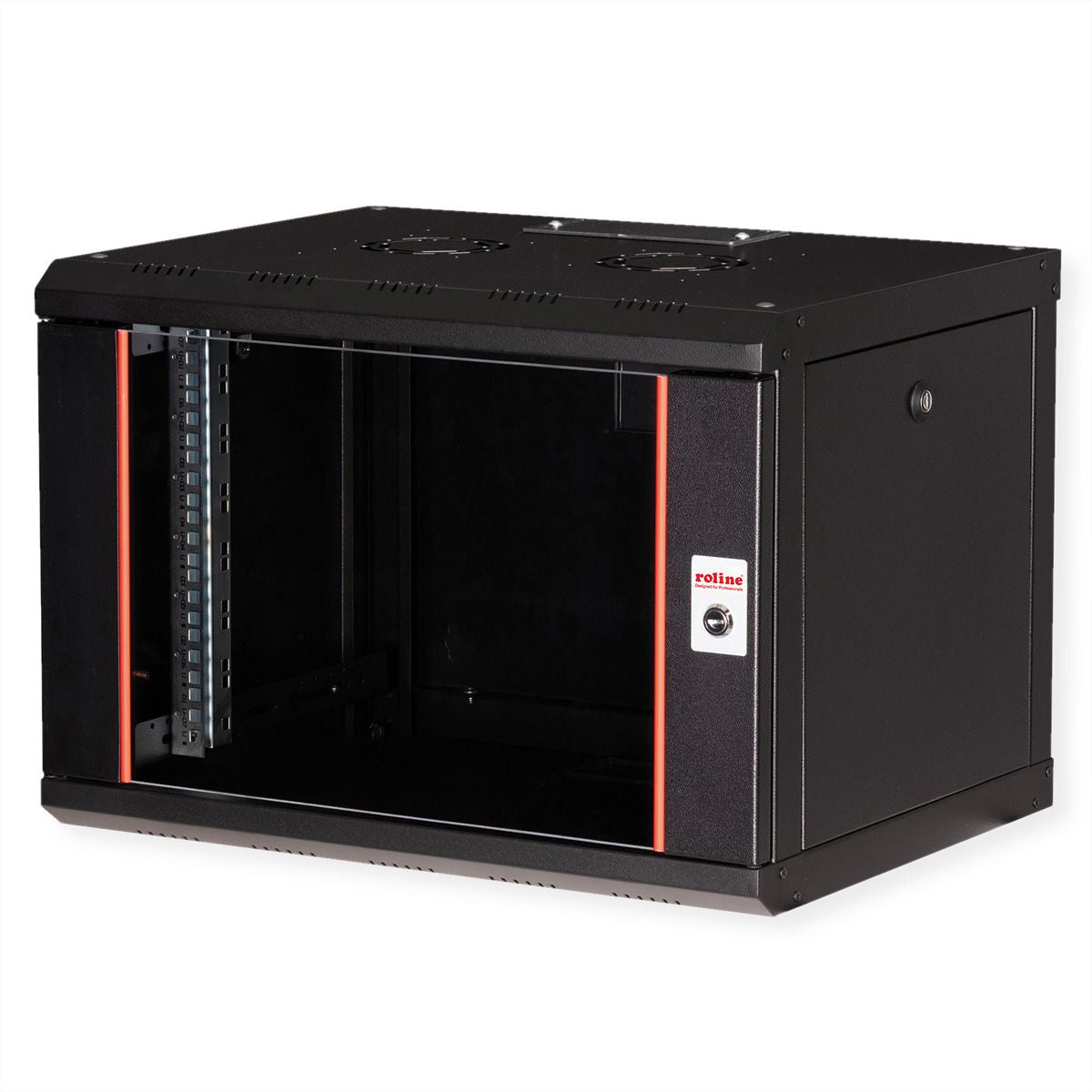 ROLINE Pro – 19" Wandverteiler 7U, IP20, abschliessbar, 600 × 450 × 418 mm, schwarz, Stahl
