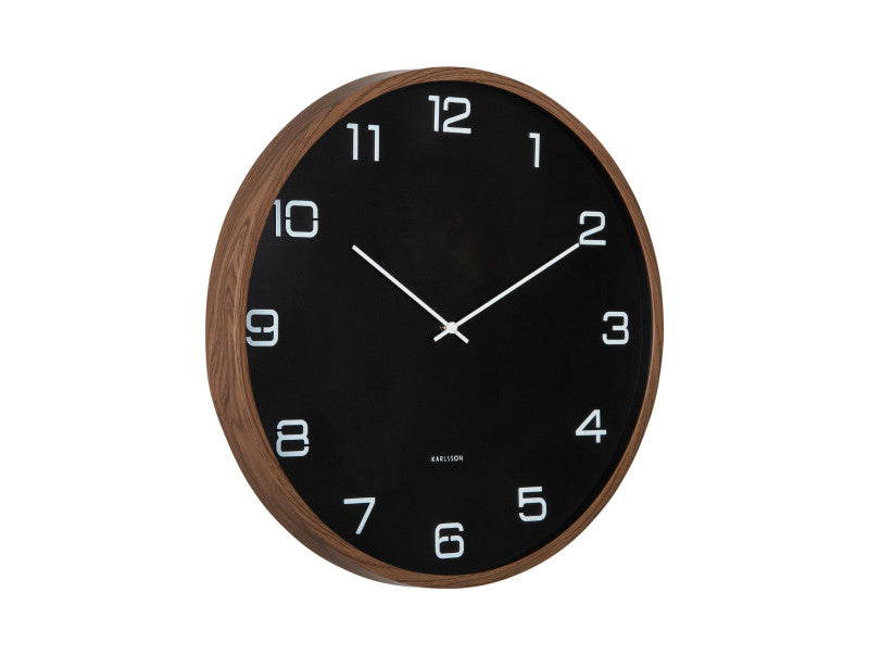 Karlsson Delicado Wanduhr – Analog, Ø 50,8 cm, Schwarz, Kunststoff