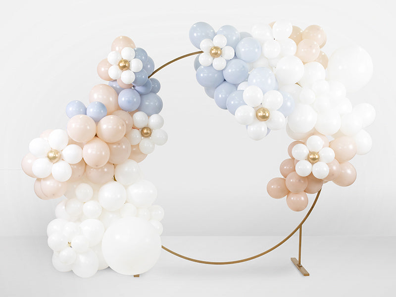 PartyDeco Luftballons Blumen – Gold/Weiss – Ø 40–50 cm – Latex – 36 Stk