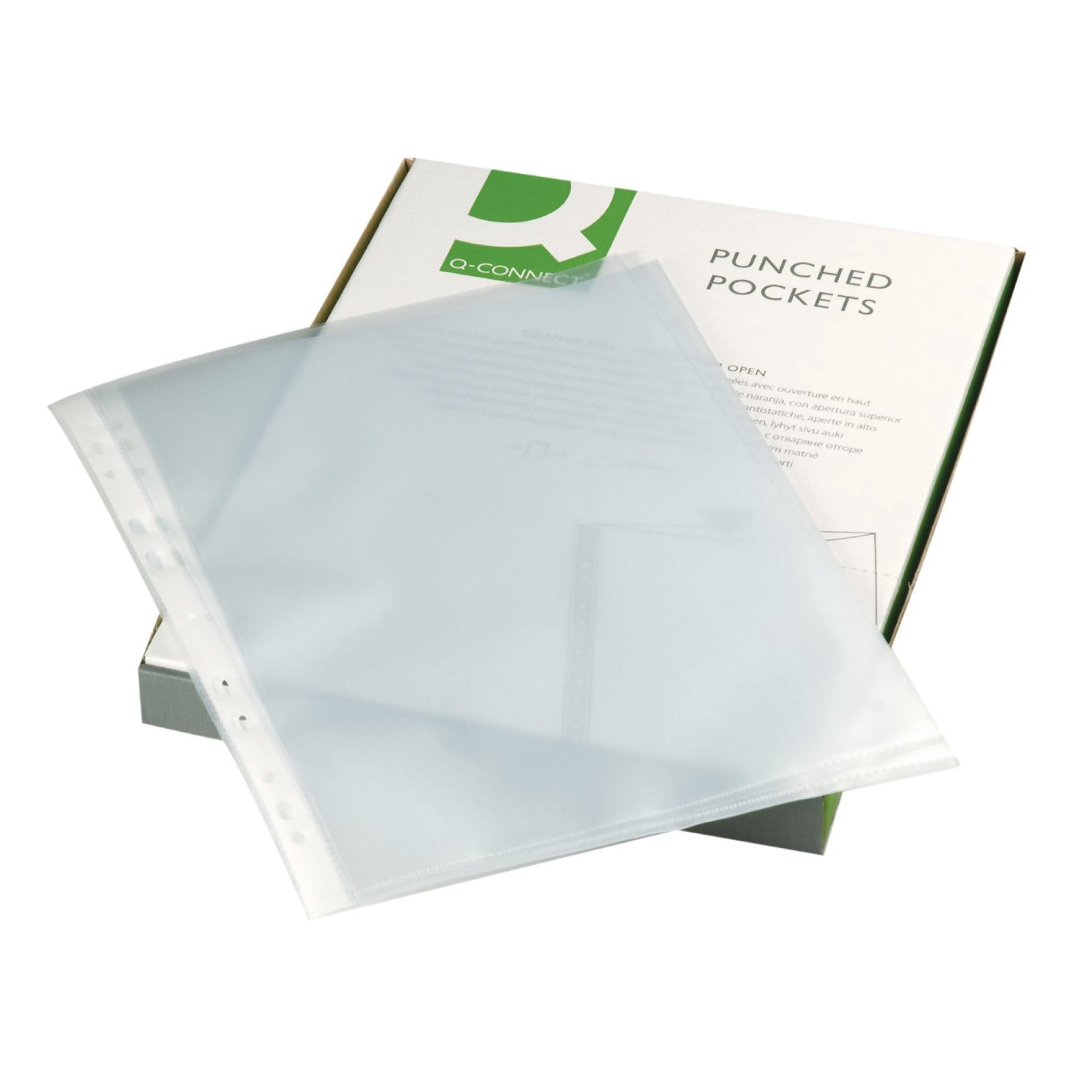 Q-CONNECT Sichtmappe A4 – transparent, Kunststoff, genarbt, blendfrei, 50 µm, 100er-Pack