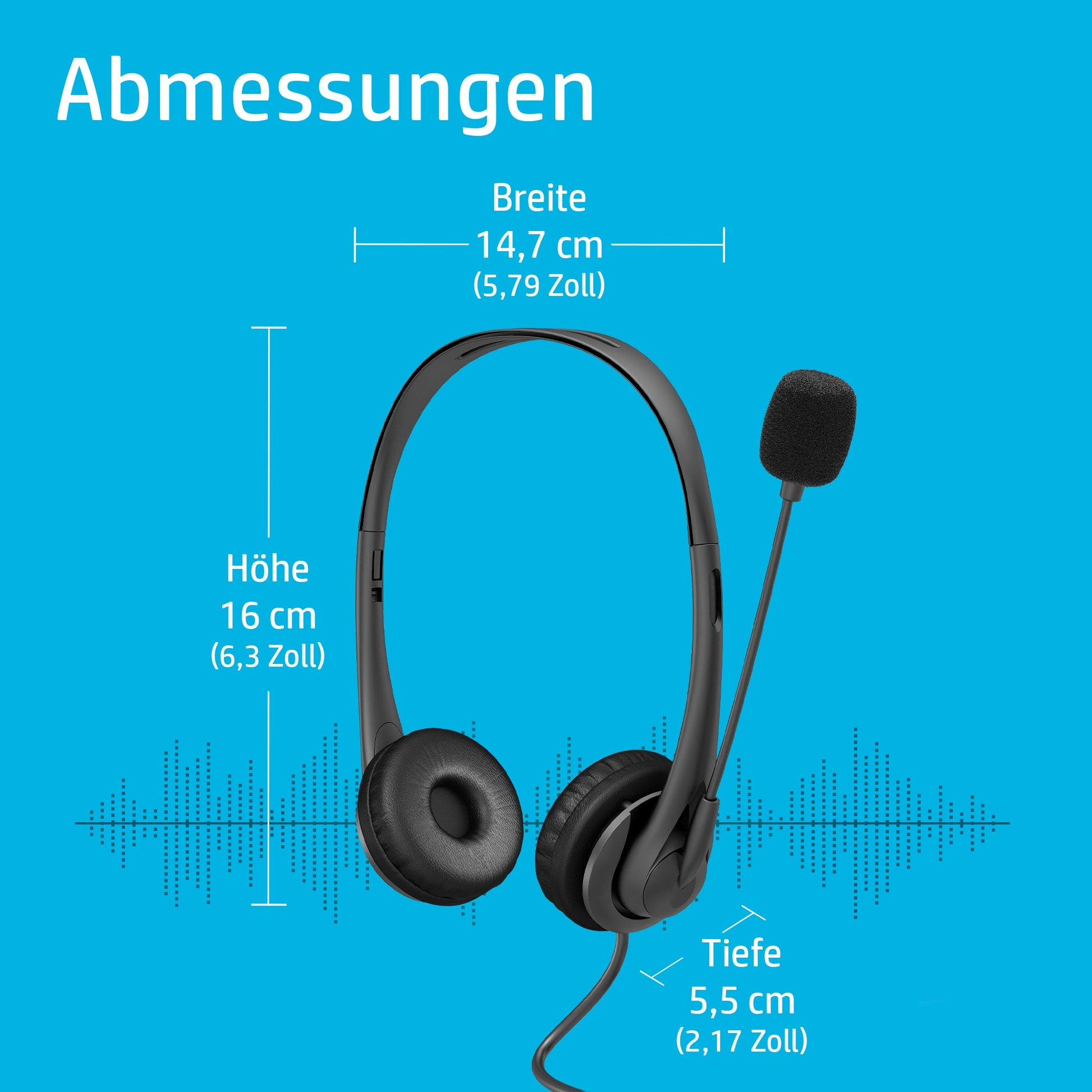 HP USB Headset G2 Office-Headset – On-Ear, Stereo, Kabel, Schwarz