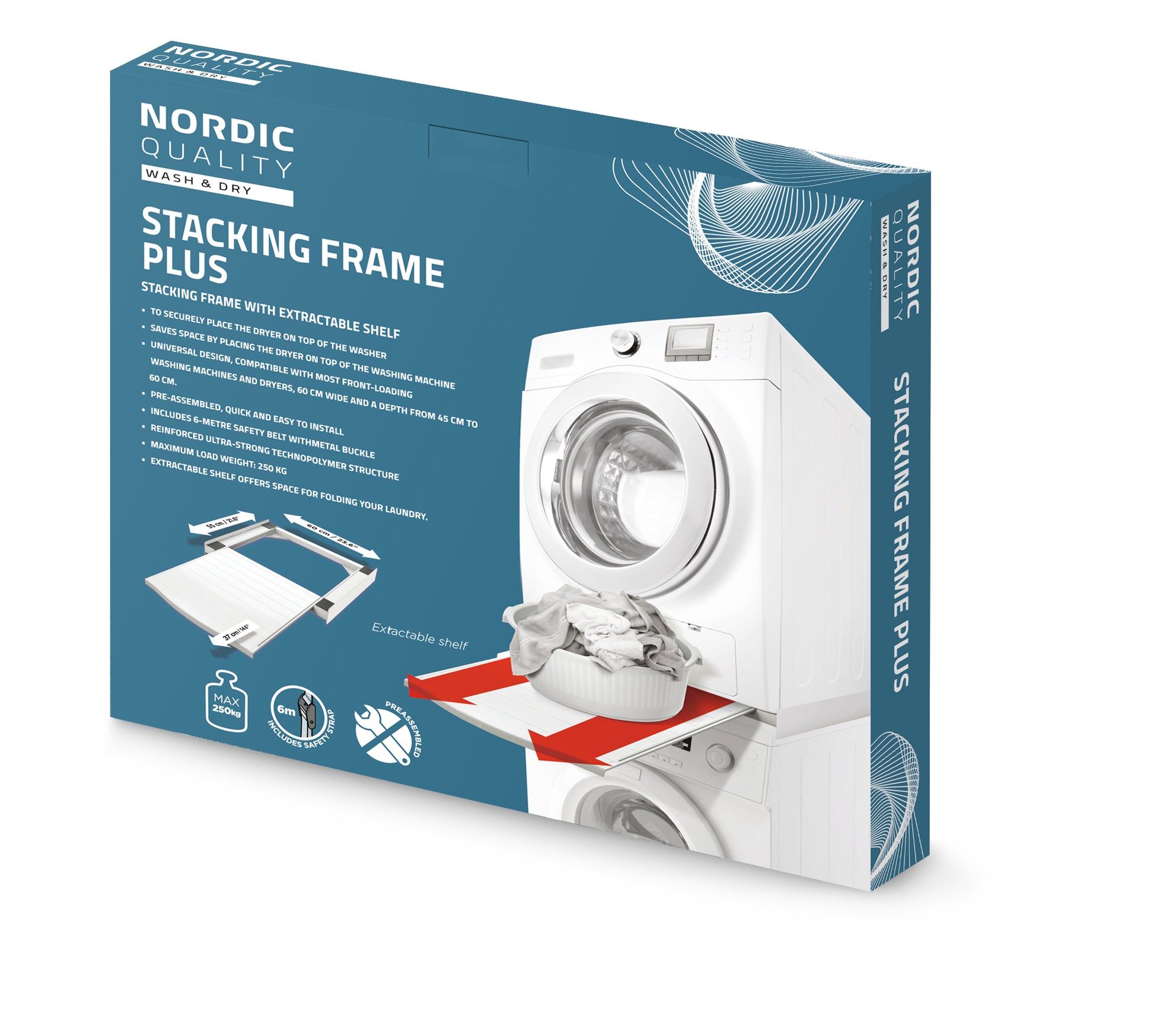 Nordic Quality 352435 Stapelset – Technopolymer – 250 kg – für Frontlader – 608 × 78 × 577 mm