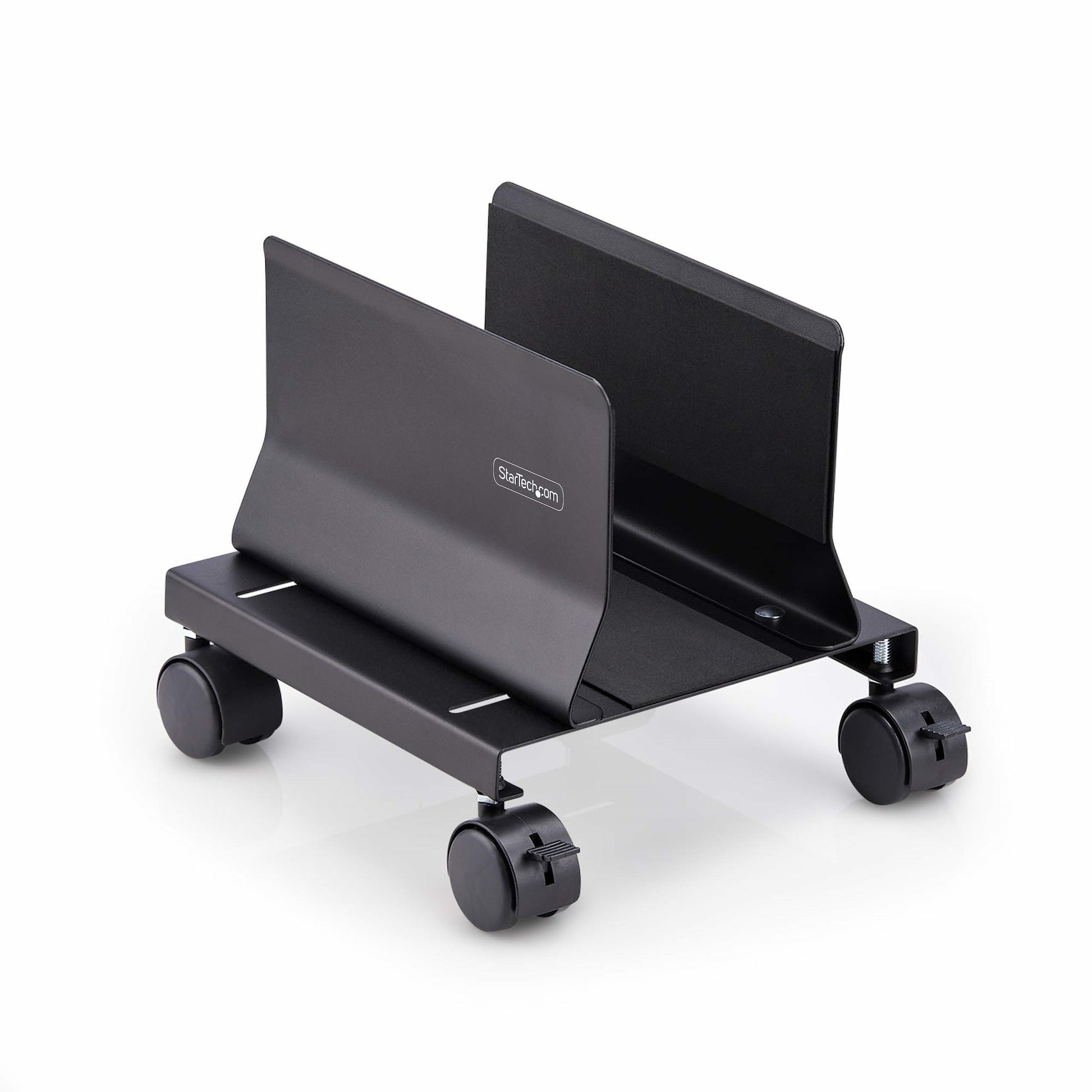 StarTech.com Gerätewagen – für Tower – 21 kg Tragkraft, einstellbare Breite 132–220 mm, 4 Rollen – Schwarz